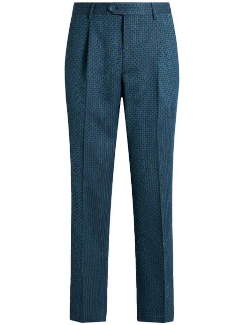 motif embroidery trousers by ETRO