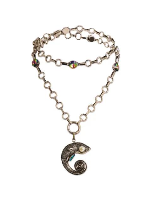 necklace with arnica chameleon and crystals by ETRO