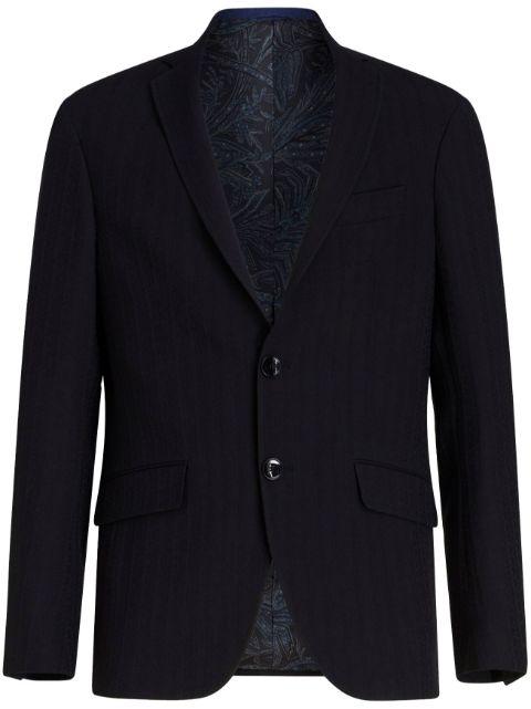 notched-lapels virgin wool-blend blazer by ETRO