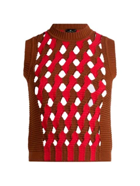 openwork knit waistcoat by ETRO