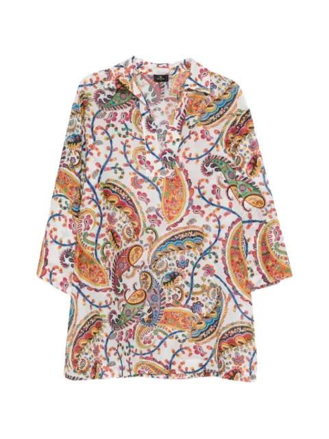 paisley V-neck mini dress by ETRO