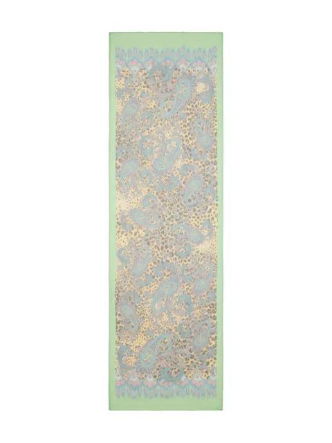 paisley animal-motif silk scarf by ETRO