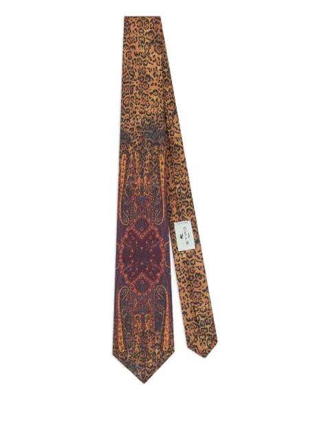 paisley animal-motif tie by ETRO