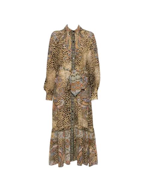 paisley animal-print midi dress by ETRO