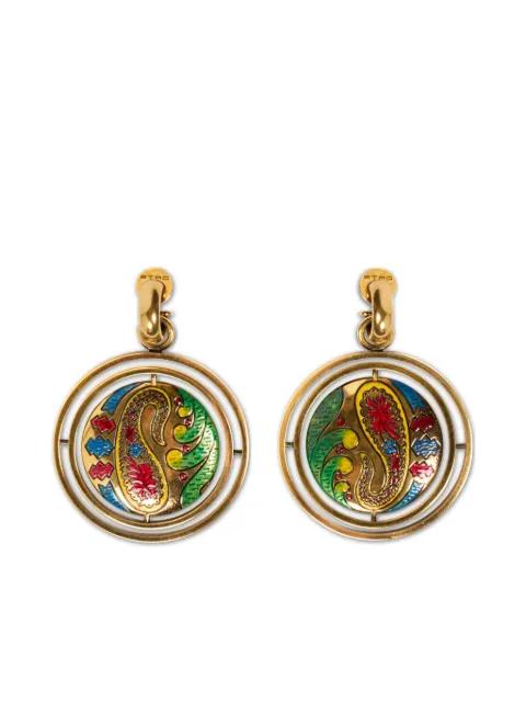 paisley button drop earrings by ETRO
