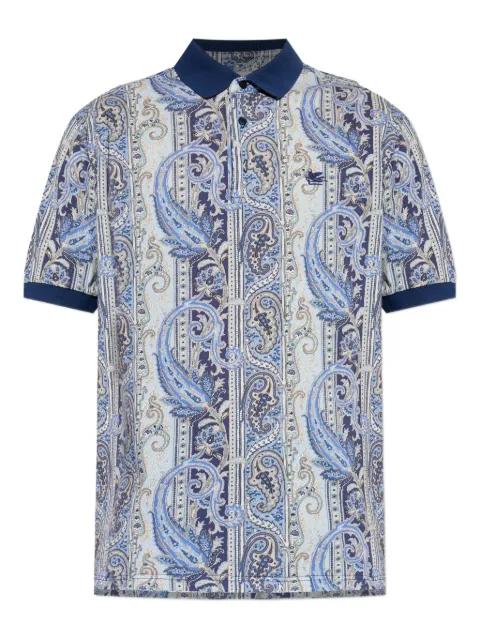paisley- buttoned polo shirt by ETRO