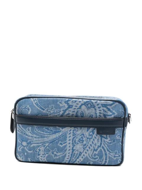 paisley denim messenger bag by ETRO
