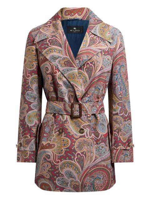 paisley double-breasted trench coat by ETRO