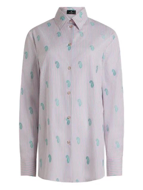 paisley-embroidered striped shirt by ETRO