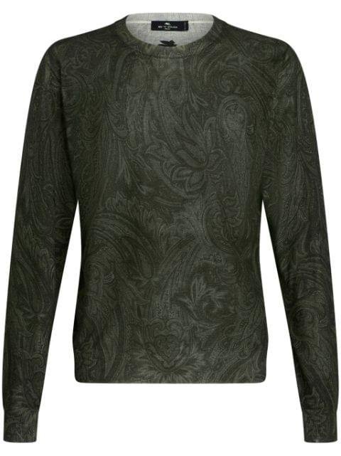 paisley-jacquard fine-knit jumper by ETRO