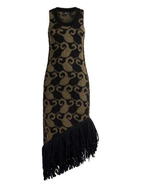 paisley jacquard fringe midi dress by ETRO