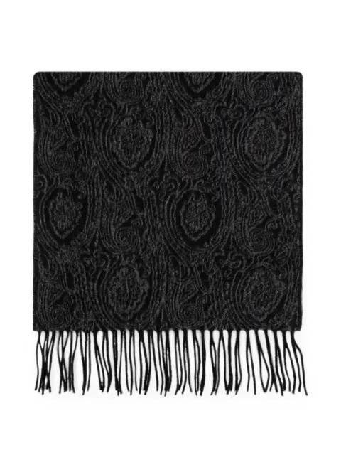 paisley-jacquard fringed scarf by ETRO