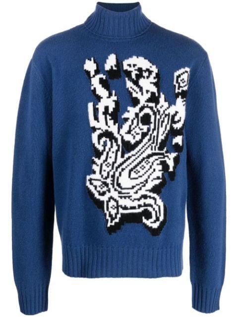 paisley-knit roll neck jumper by ETRO