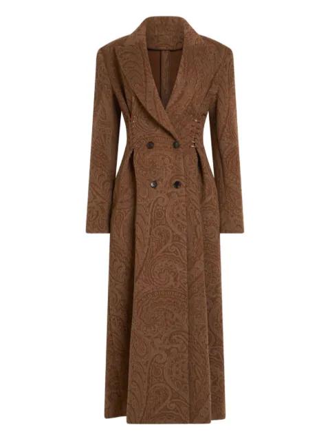 paisley lace-up wool coat by ETRO