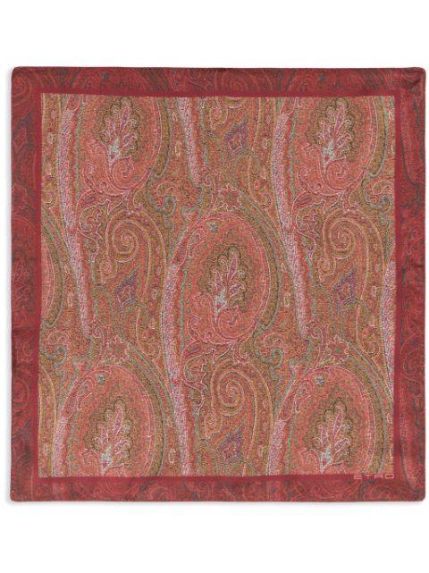 paisley-logo-print silk scarf by ETRO