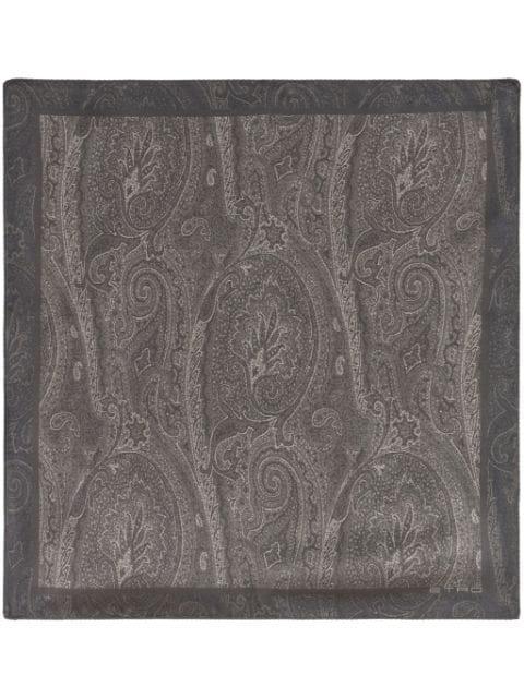 paisley-logo-print silk scarf by ETRO