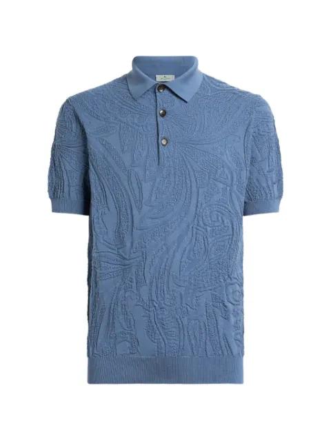 paisley-motif knit cotton polo shirt by ETRO