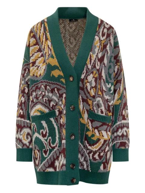 paisley-motif pocket cardigan by ETRO
