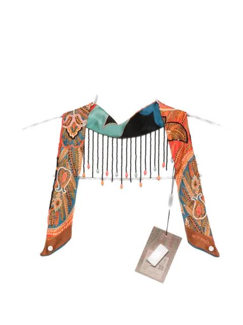 paisley-pattern beaded-fringe neckerchief by ETRO