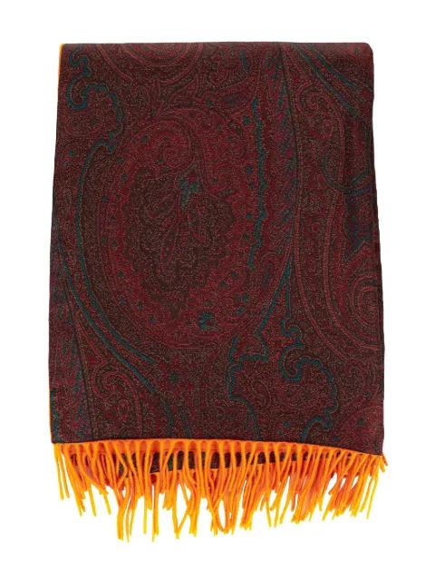 paisley-pattern fringed scarf by ETRO