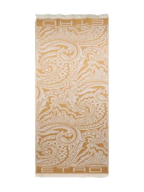 paisley-pattern fringed scarf by ETRO