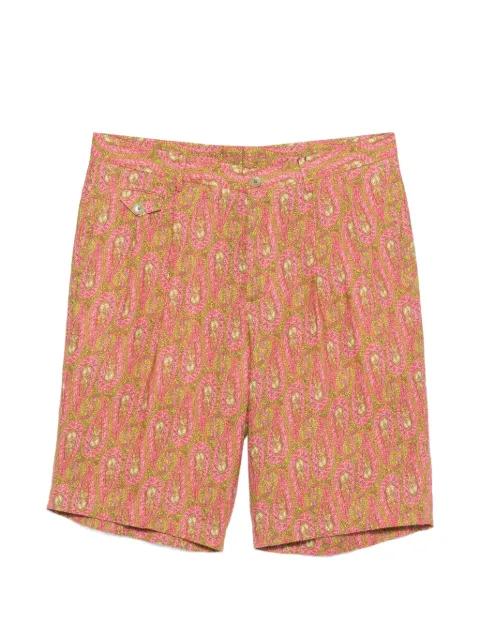 paisley pleated shorts by ETRO