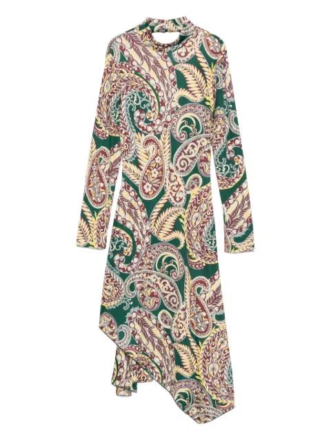 paisley-print asymmetric midi dress by ETRO