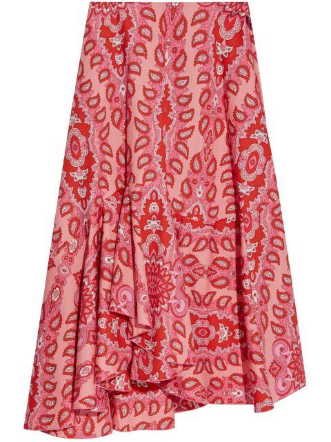paisley-print asymmetric skirt by ETRO