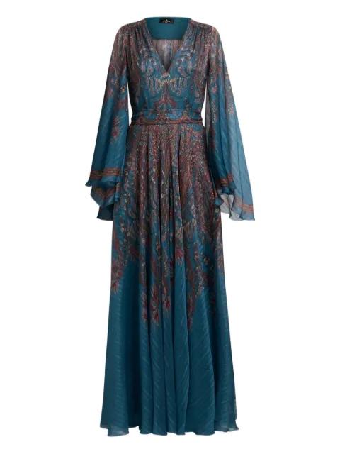 paisley-print bell-sleeve maxi dress by ETRO