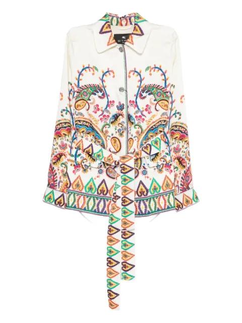 paisley-print belted jacket by ETRO