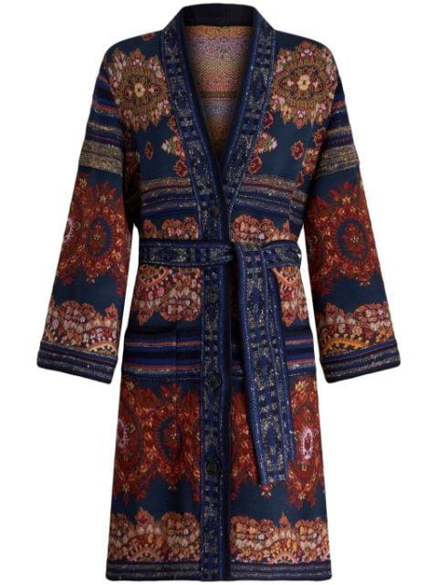 paisley-print belted trench coat by ETRO