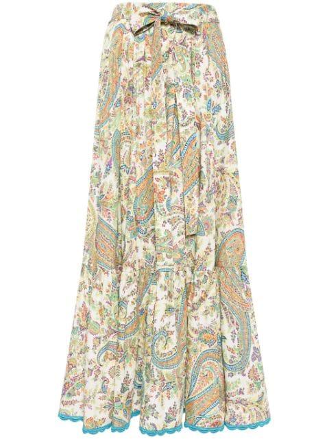 paisley-print cotton skirt by ETRO