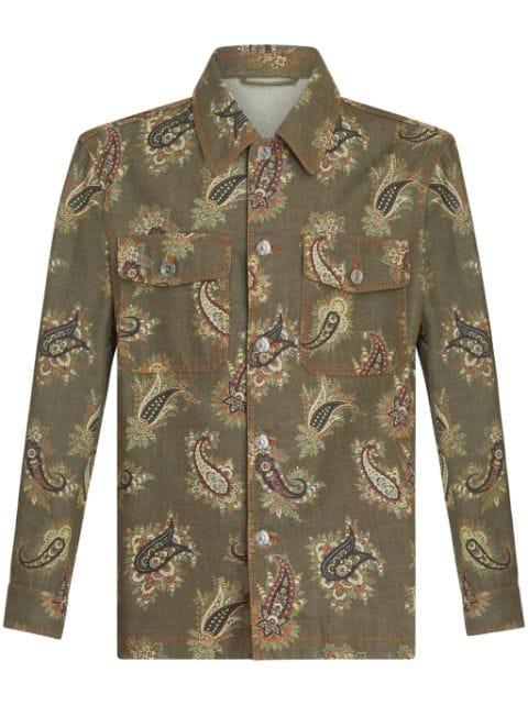 paisley-print denim shirt jacket by ETRO