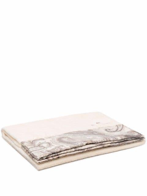 paisley-print embroidered-logo towel by ETRO