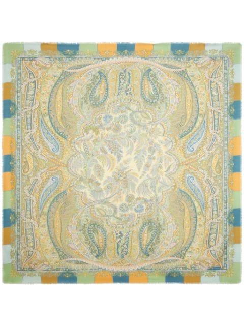 paisley-print frayed-edge scarf by ETRO