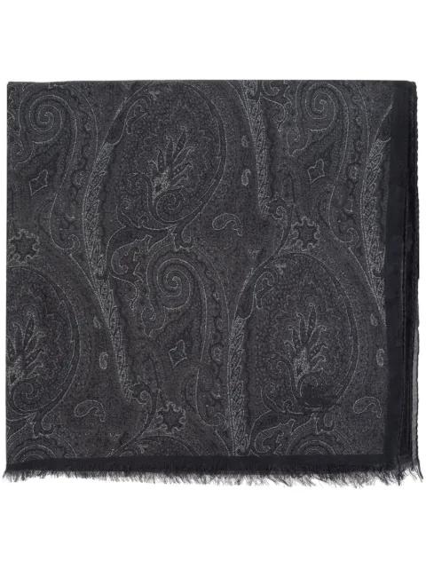 paisley-print frayed-edge scarf by ETRO