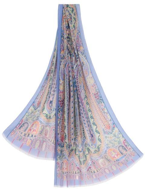 paisley-print frayed scarf by ETRO