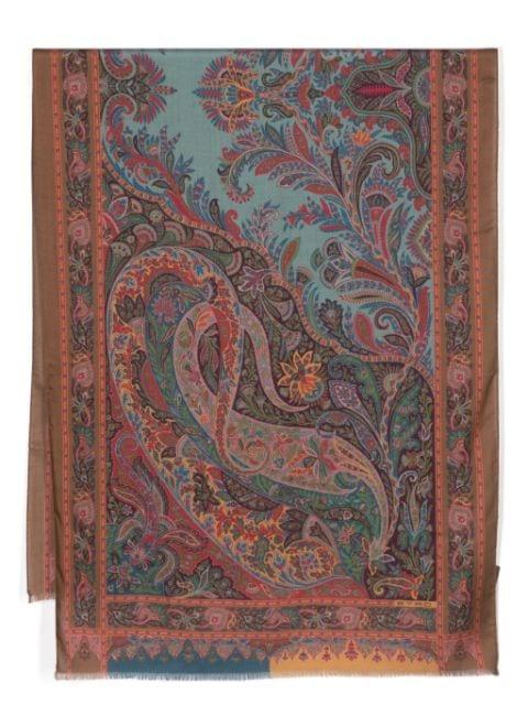 paisley-print frayed scarf by ETRO
