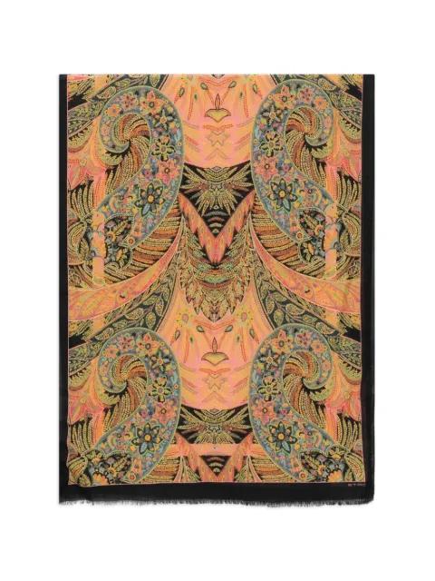 paisley-print frayed scarf by ETRO