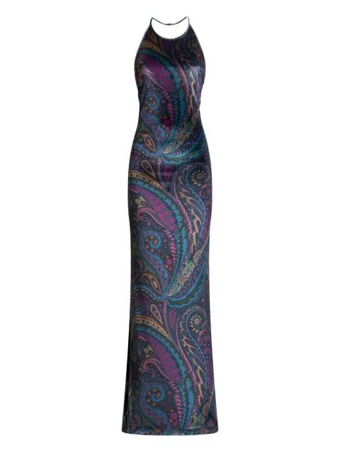 paisley-print halterneck maxi party dress by ETRO