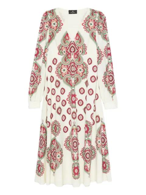 paisley-print long-sleeve dress by ETRO