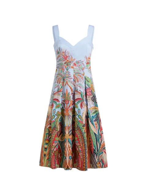 paisley-print pleated midi dress by ETRO
