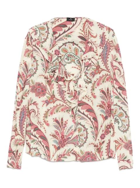 paisley-print ruffled blouse by ETRO