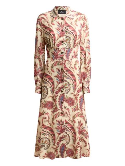 paisley-print shirt midi dress by ETRO