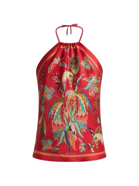 paisley-print silk halterneck top by ETRO