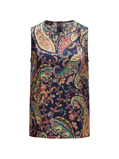 paisley-print sleeveless blouse by ETRO