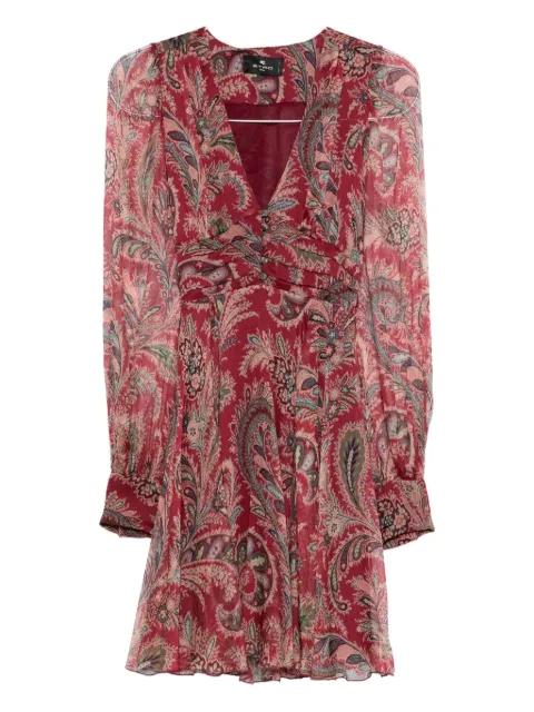 paisley-print v-neck mini dress by ETRO