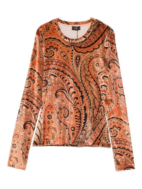 paisley-print velvet top by ETRO