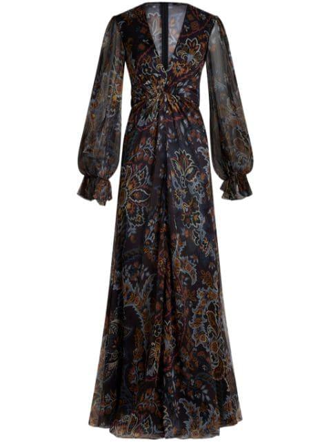 paisley printed silk dress by ETRO