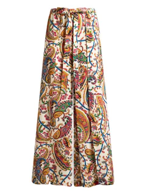 palazzo pants with belt and floral Paisley motif by ETRO